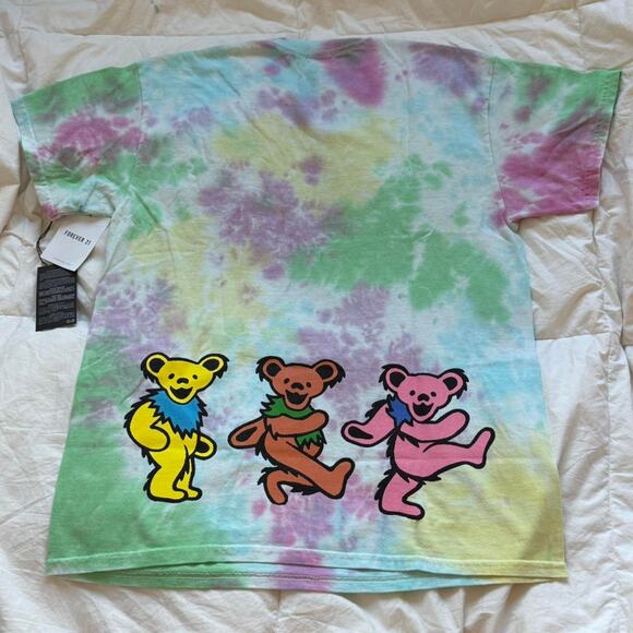 Grateful dead band tee 2021 S dancing bears tie dye cotton casual grunge alt - Picture 8 of 8